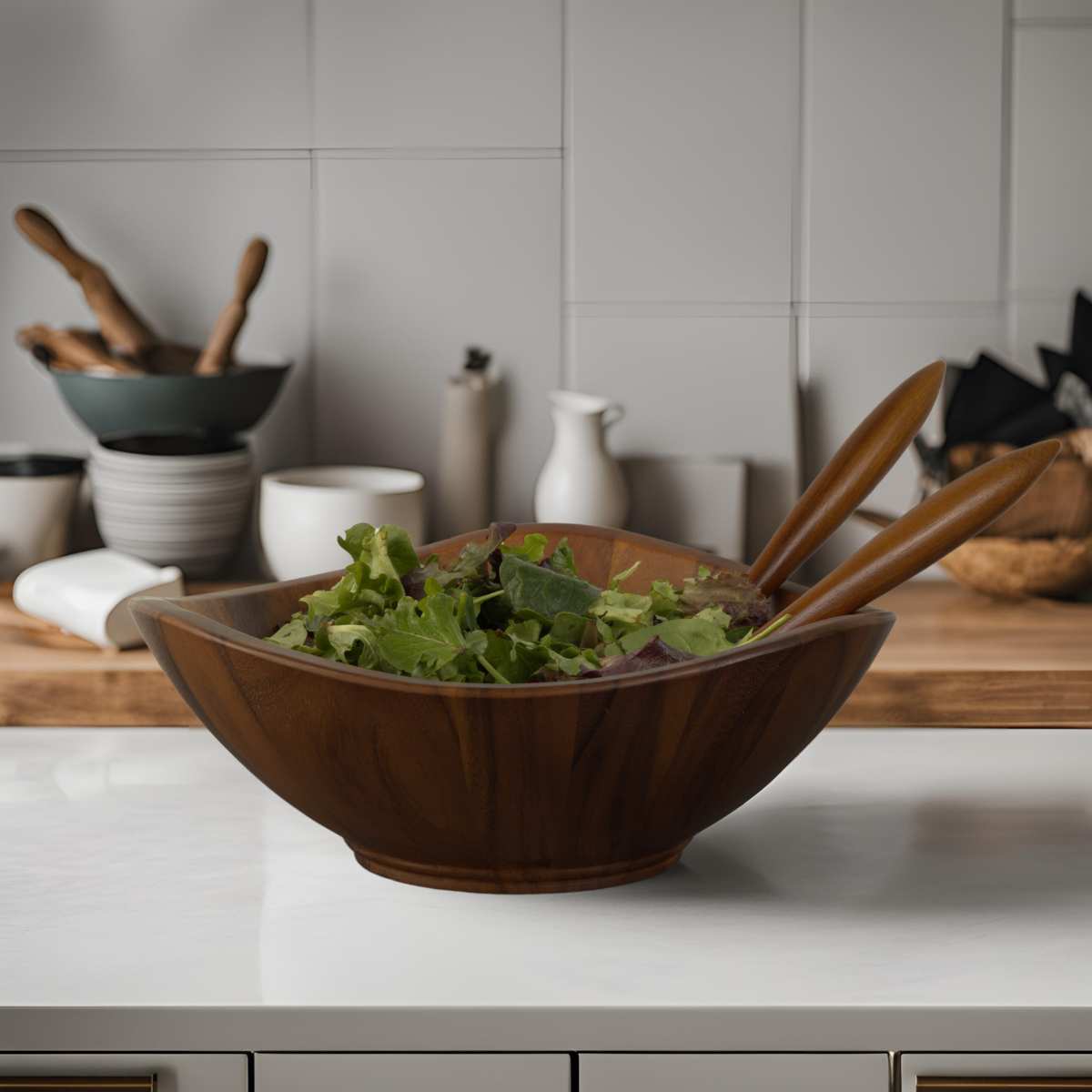 Willow Salad Bowl w/Servers image number null