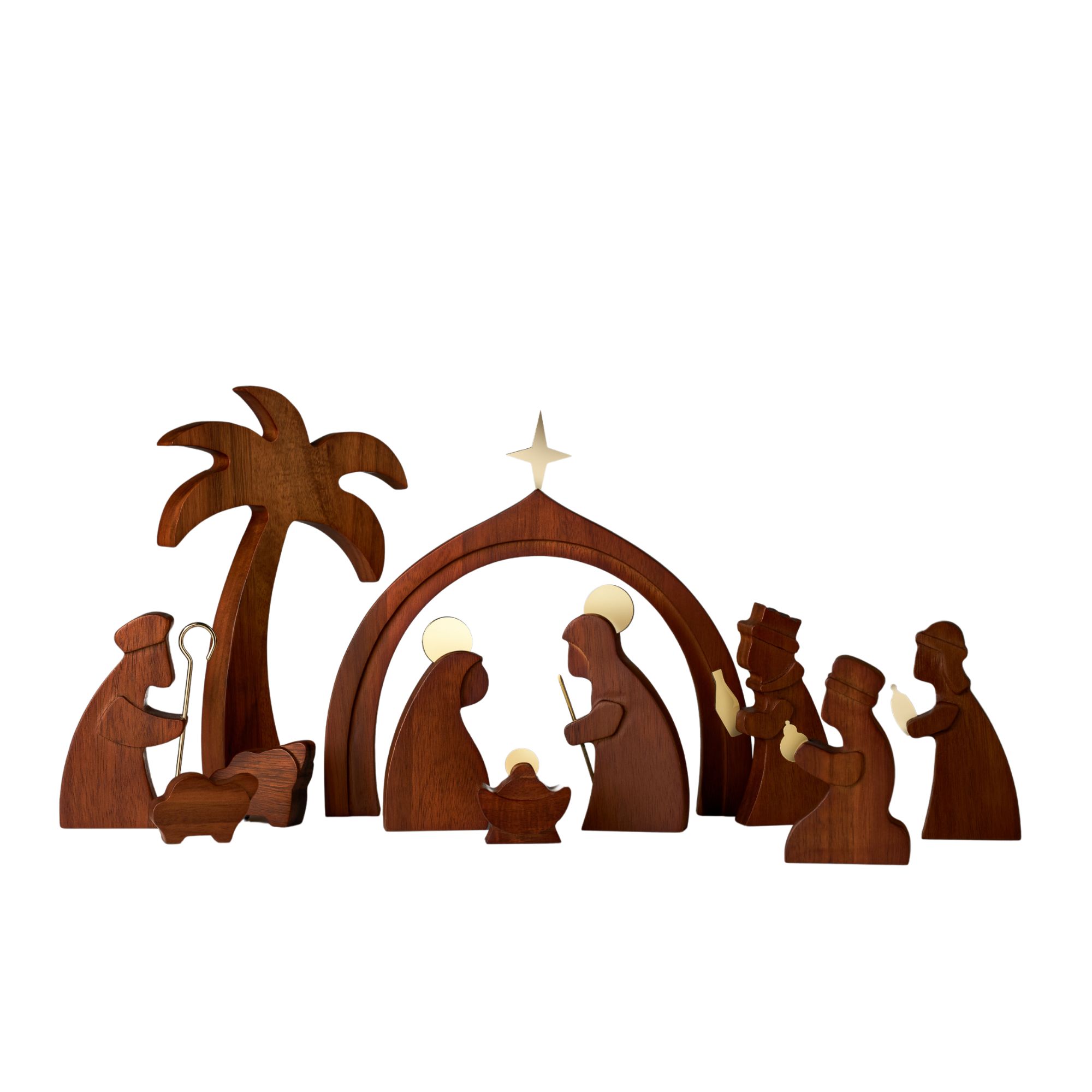 11-Piece Wooden Nativity Set image number null